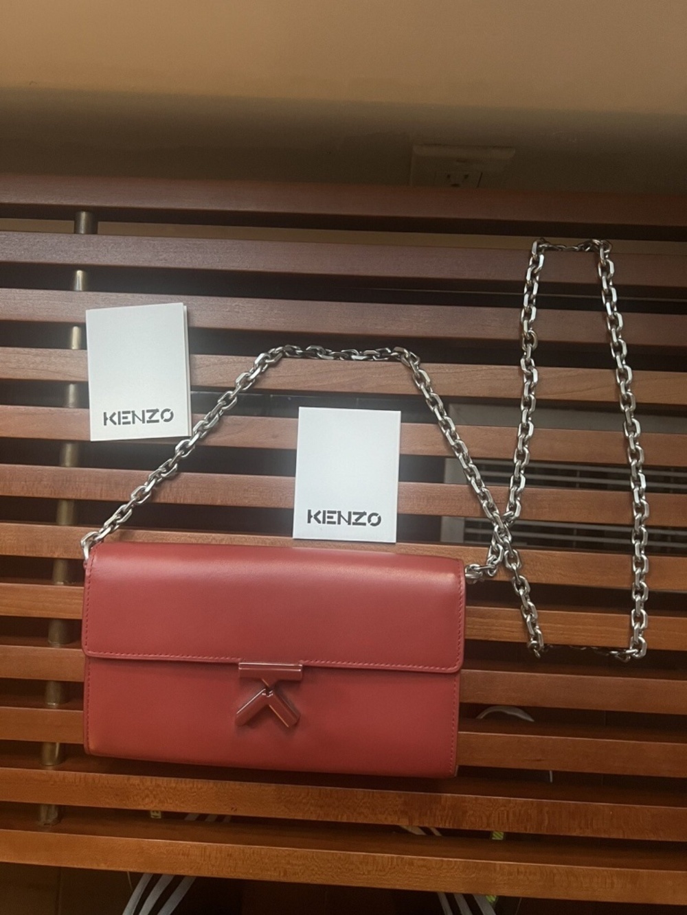 Kenzo Morrocan Brown Wallet On Chain NWT